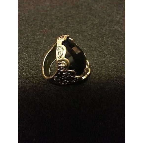 Vintage Captain Jack Style Black Oval Gemstone Ring - USA Size 8 - Picture 11 of 11